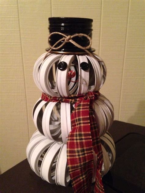 Mason Jar Ring Snowman Christmas Crafts Snowman Crafts
