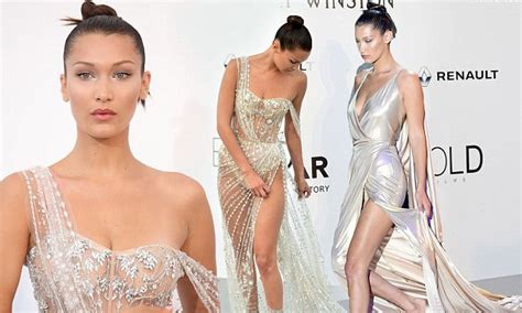 Bella Hadid Suffers Wardrobe Malfunction At Cannes Gala Daily Mail Online