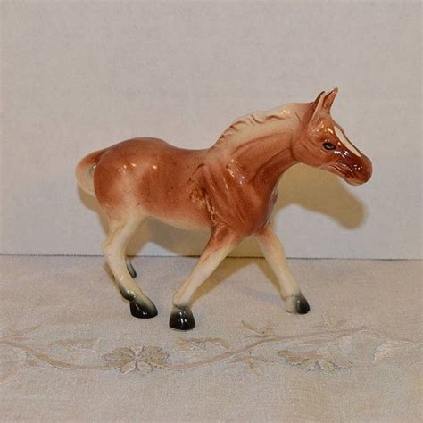 Ceramic Japan Horse Figurine Vintage Porcelain Brown Tan Pony Etsy