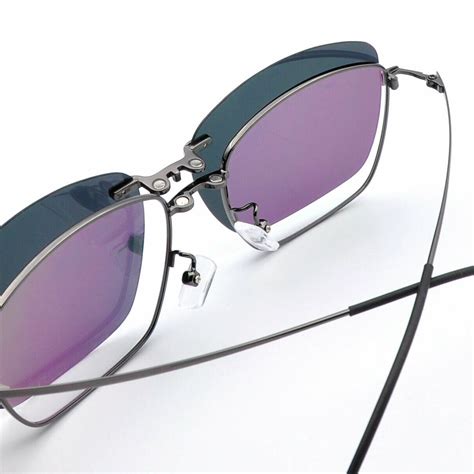 Mens Polarized Magnetic Clip On Sunglasses Glasses Frame Rx Retro Flexible Metal Sunglasses