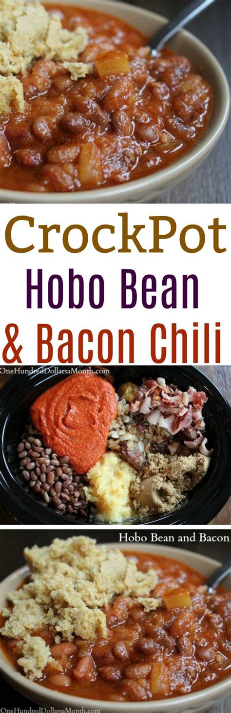 Crock pot is a brand that manufactures slow cookers. Easy Slow Cooker Recipes - Hobo Bean and Bacon Chili in 2020 | Crockpot recipes slow cooker ...