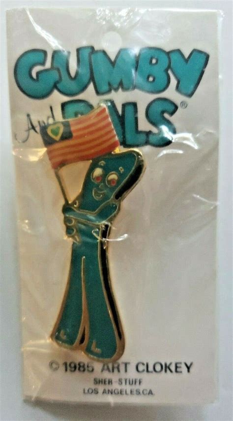 Gumby Enamel Pin Packaged With Pin Back Art Etsy