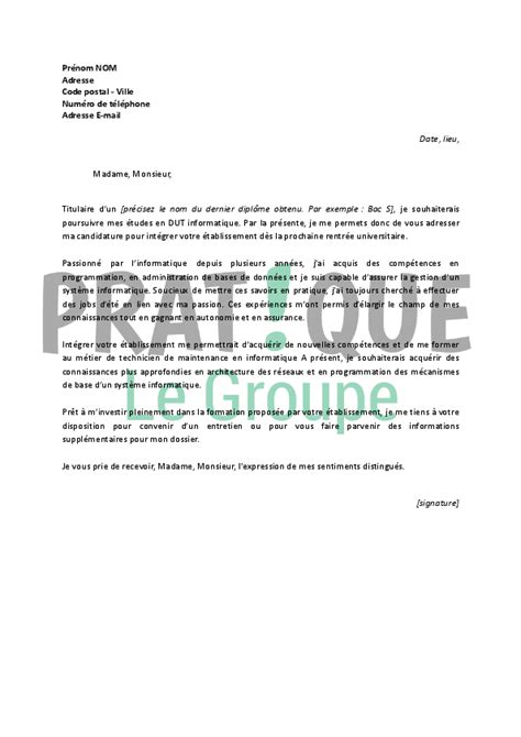 Exemple lettre de motivation iut informatique - laboite-cv.fr