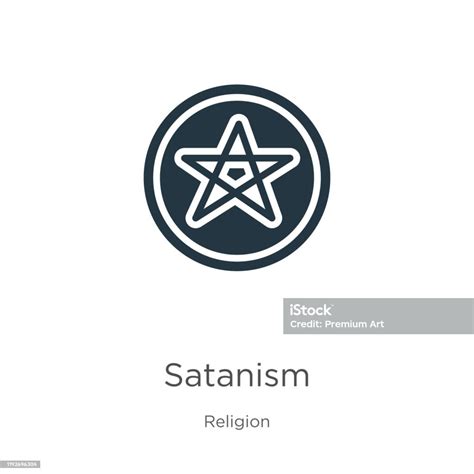 Satanizm Simge Vektörü Beyaz Arka Plan Üzerinde Izole Din