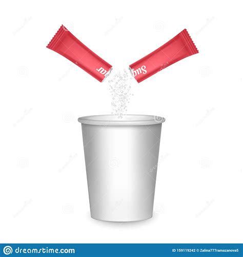 Download Paper Cup Of White Color And Stick Of Sugar On A Black ...