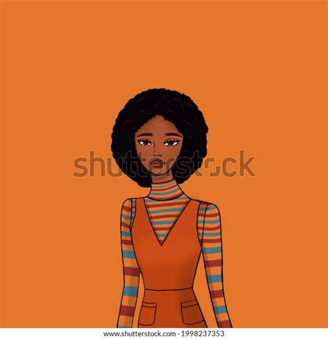Groovy 70s Cartoon Girl Afro Stock Illustration 1998237353 Shutterstock
