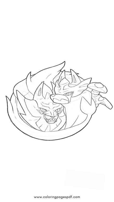Pokémon Coloring Page Of Zacian Both Forms Heads Pokemon Coloring