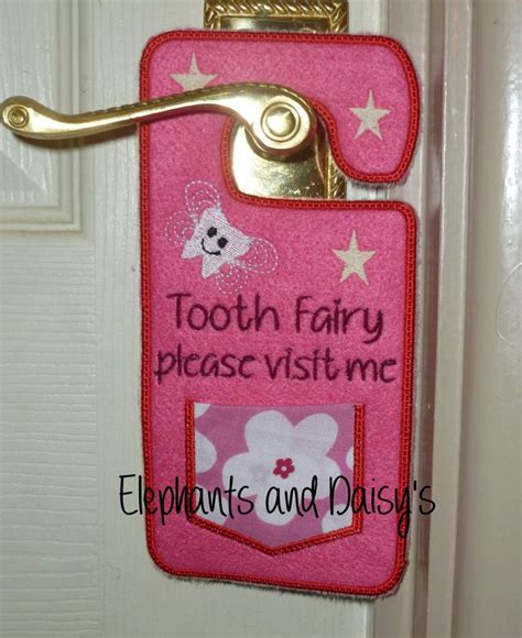 Tooth Fairy Door Hanger Embroidery Design File Etsy Tooth Fairy