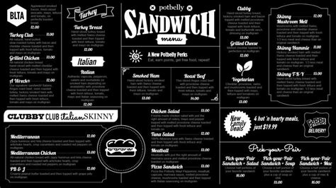 Sandwich Menu Design From Dsmenu Chalk Menu Digital Menu Boards