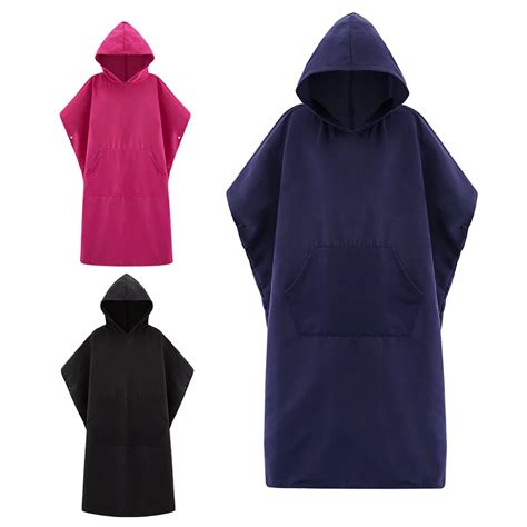 Microfiber Wetsuit Changing Robe Poncho With Hood Quick Dry Hooded Towels For Swim Beach
