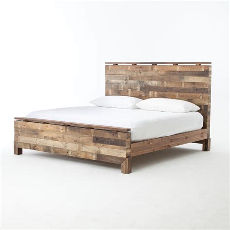 Angora Rustic Reclaimed Wood King Size Platform Bed Zin Home