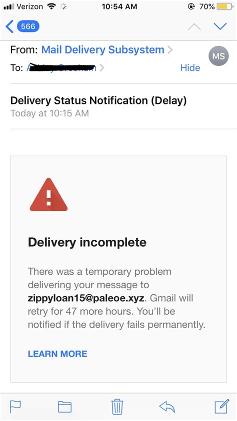 I Am Receiving Mail Delivery Subsystem Failure Notifications In My Junk