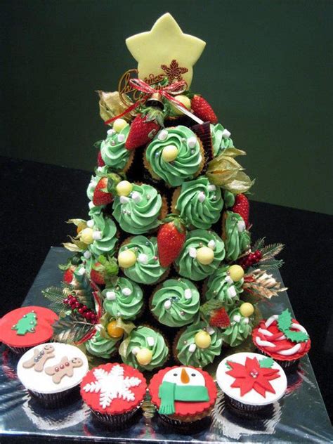 Christmas Tree Cupcake Tower Christmas Tree Cupcakes Christmas