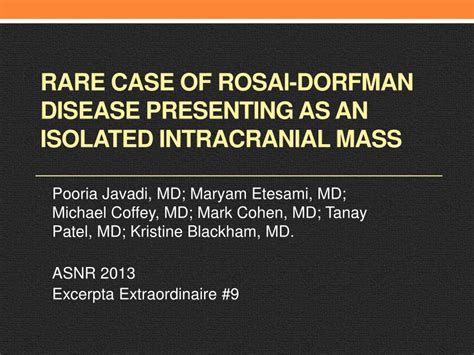 Pdf Rare Case Of Rosai Dorfman Disease Presenting As Isolated