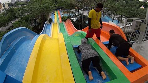 These theme parks are currently the best theme parks in the world to visit. Racing Water Slide at WaterWorld i-City - YouTube