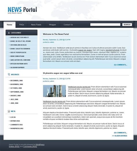 News Portal Psd Template Free Download Riset