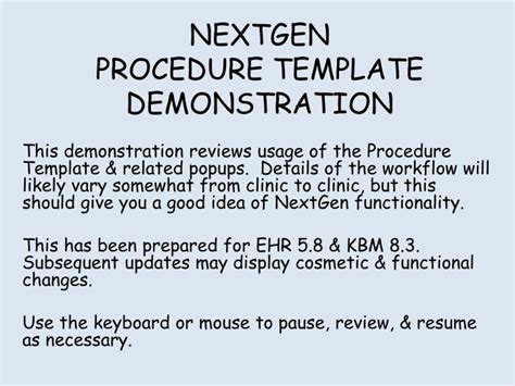 Ppt Nextgen Procedure Template Demonstration Powerpoint Presentation