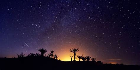 Premium Photo Morocco Sahara Desert Starry Night Sky Over Oasis