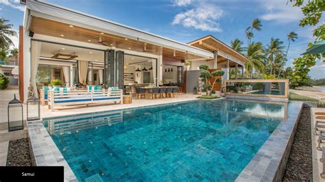 Thailand Koh Samui Beachfront Villa Rental Bang Kao Beach Private