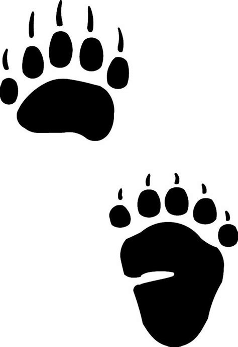 Black Bear Track Footprint Sticker Paw Decal Ebay