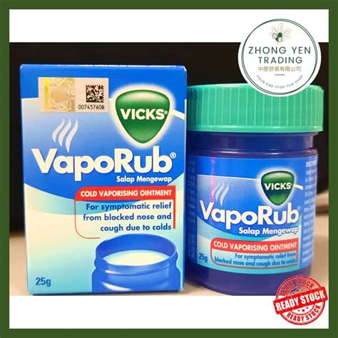 P G Vicks VapoRub Cold Vaporizing Ointment Salap Mengewap Batuk Hidung