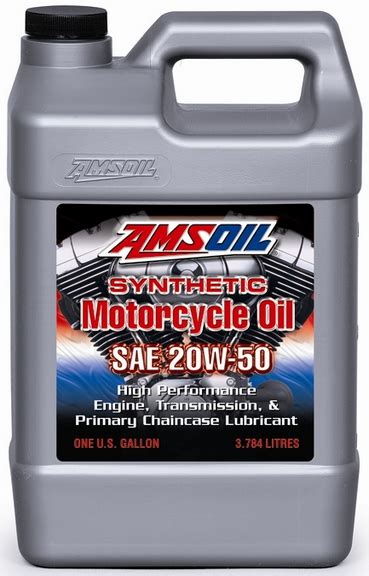 The oil inside your engine lubricates and protects it; AMSOIL 20W-50 Synthetic Motorcycle Oil