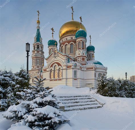 Center Of The City Of Omsk Cathedral Square Siberia Russia — Stock
