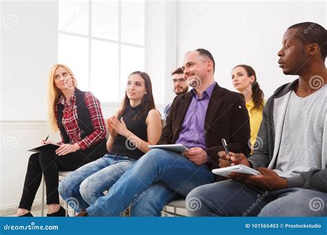Group Of People Sitting At Seminar Copy Space Stock Image Image Of