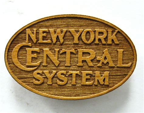 New York Central Railroad Logo Wooden Fridge Magnet White