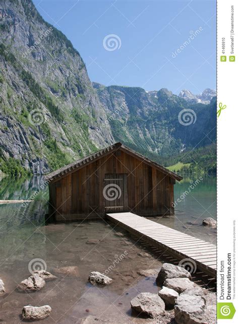 Boathouse At Obersee Stock Photo Image Of Europe Reflection 41466910