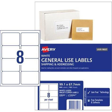 Avery General Use Labels L7165 8 Per Sheet Officemax Nz