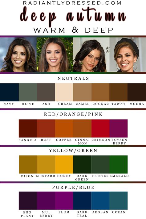 Deep Autumn Color Palette | Deep autumn color palette, Deep autumn