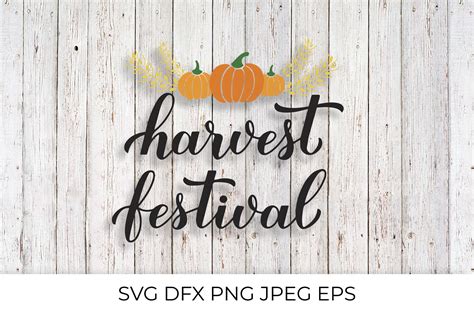 Harvest Festival Calligraphy Lettering With Hand Drawn Pumpkins And Wh