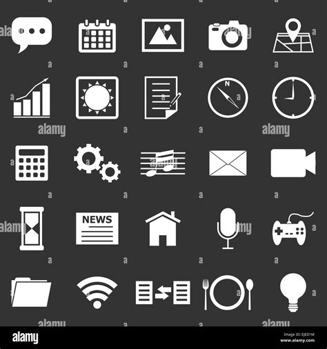 Application Icons On Black Background Stock Vector Stock Vector Image