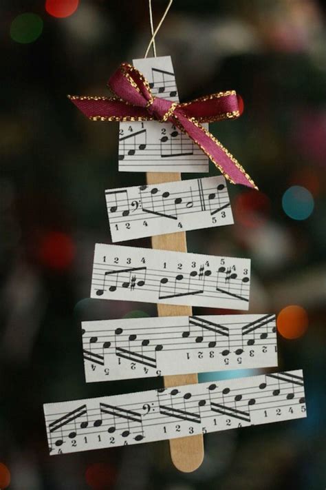 10 Beautiful Sheet Music Christmas Ornaments You Can Make Yourself