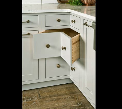 Corner space is often wasted or not put to optimal use. Cabinetry | Accessories | Base Cabinets | Corner Drawers