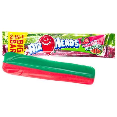 Airheads Big Bar Taffy Candy Strawberry And Watermelon 24 Piece Box