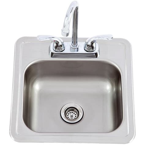 Lion 15 X 15 Stainless Steel Sink Hotcold Faucet The Outdoor