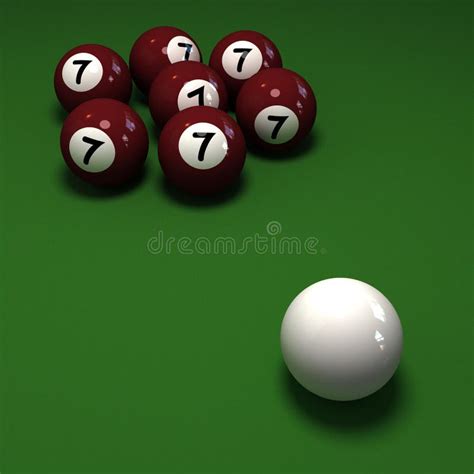 Impossible Billiards Game Showing Seven Balls With Stock Illustration