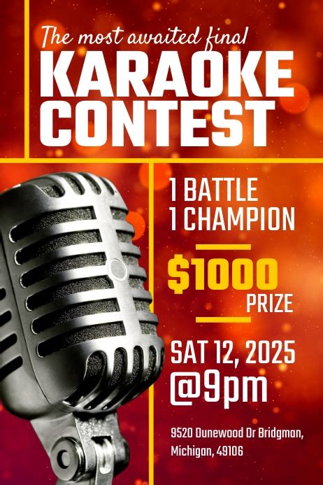 Karaoke Contest Poster Template Postermywall