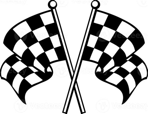 Two Crossed Racing Checkered Flags 11102559 Png