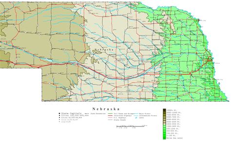 Nebraska Has An Elevation Change Of About 3000 Feet The West Side Of