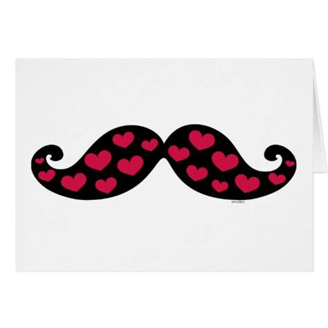 Mustache Hearts Card Zazzle