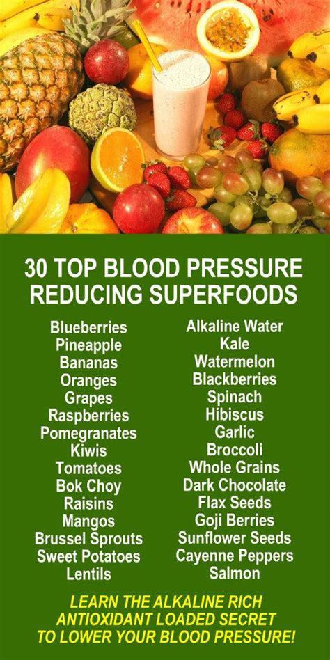 30 Top Blood Pressure Reducing Superfoods Learn About The Potent