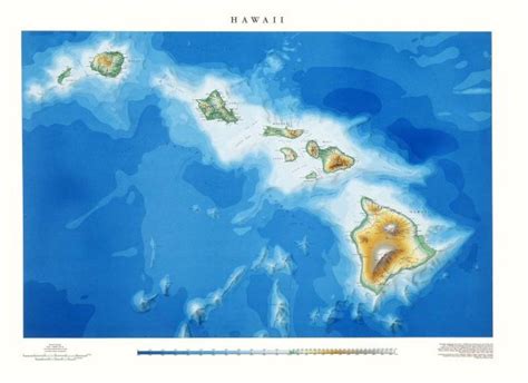 Buy Map Hawaii Physical Laminated By Raven Press Yellowmaps Map