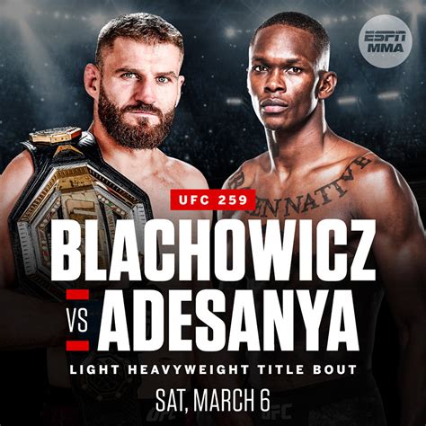 Adesanya' by jay pettry mar 6, 2021 sign up for espn+, and you can then stream ufc 259 live on your smart tv, computer, phone, tablet or streaming device. Israel Adesanya lên hạng, tranh đai bán nặng với Jan ...