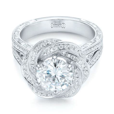 Custom Diamond Halo Engagement Ring 103325 Seattle Bellevue Joseph