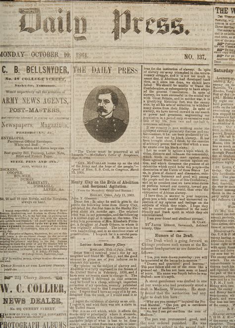 Lot 623 Collection Of Nashville Civil War Newspapers Jan Feb To Sept