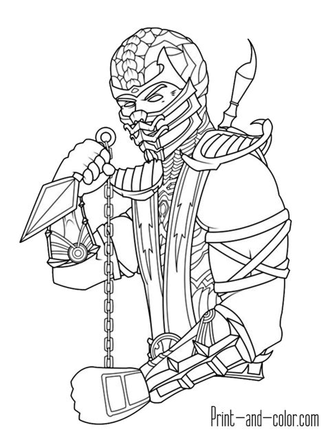 Grandmaster of lin kuei clan of assasins who has joined fight against kronica and netherrealm. Mortal Kombat coloring page Scorpion 2 | Coloring pages ...
