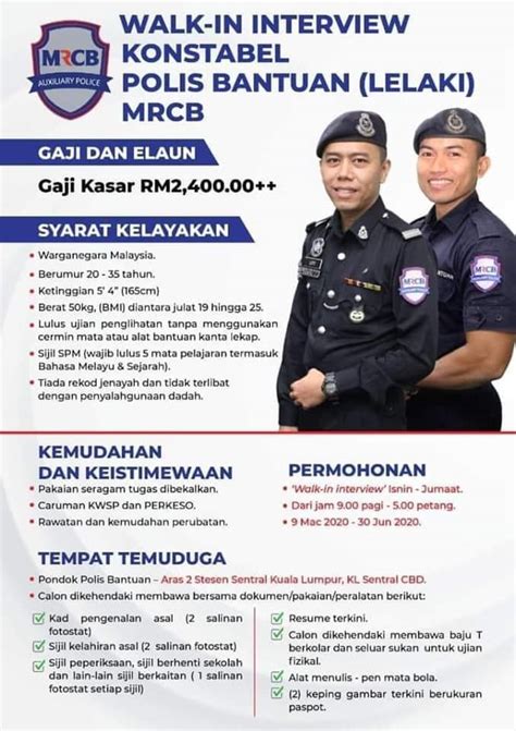 Polis bantuan felda kuala lumpur. Temuduga Terbuka Konstabel Polis Bantuan MRCB - E-SEMAK.COM